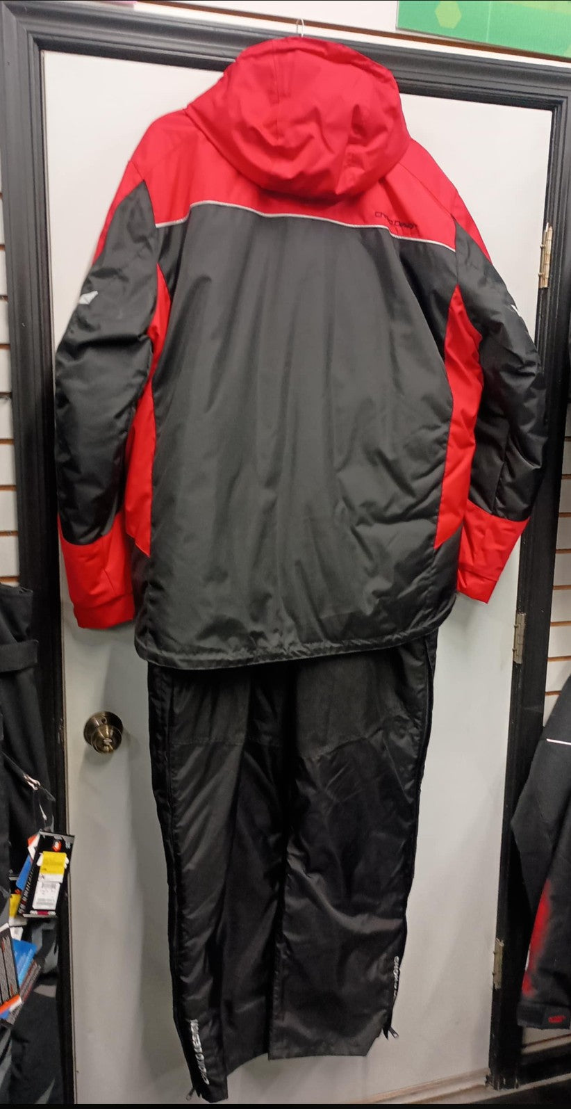 Men's Red 2pc Snowmobile Suit Core Jacket with Quatro Bibs 195820 100