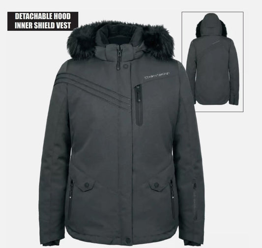 Women's Choko Adventurer Snowmobile Jacket Grey Textured 2XL 187121 900