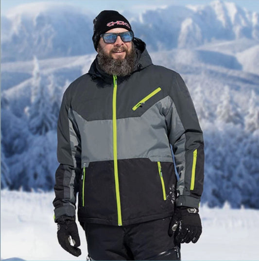 Men's Alpine Gray & Safety Lime Choko Snowmobile Jacket 194123 9SF