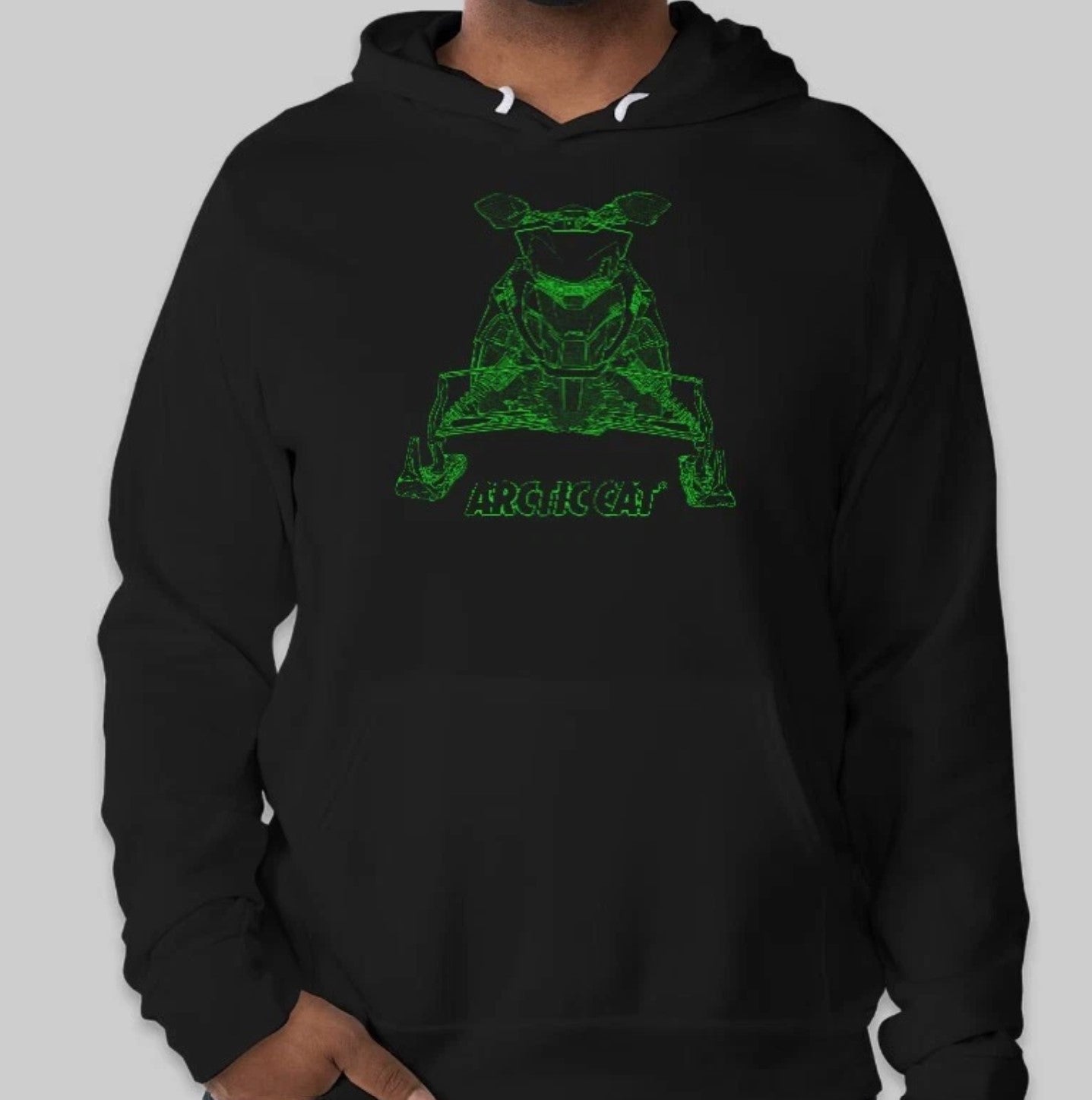 Men's Arctic Cat Snowmobile Green Sled Hoodie GSLEDHBC