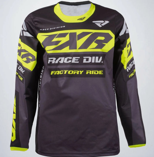 Men's FXR Cold Cross RR Jersey Shirt Charcoal Hi-Vis 191115-1008